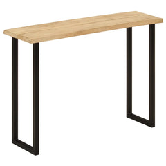 Console Table with Live Edge 105x33x76 cm Solid Wood Mango Black U shape