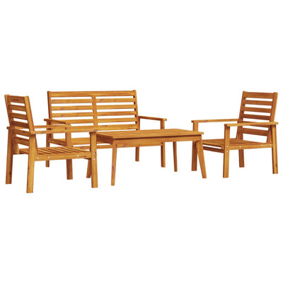 4 Piece Garden Lounge Set Solid Wood Acacia