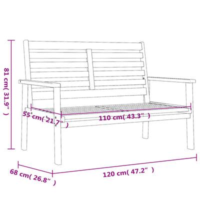 3 Piece Garden Lounge Set Solid Wood Acacia