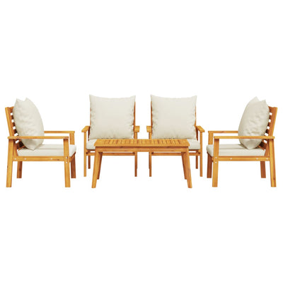 5 Piece Garden Lounge Set with Cushions Solid Wood Acacia