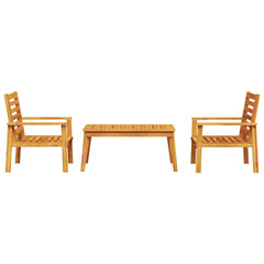 3 Piece Garden Lounge Set Solid Wood Acacia 2x chair + table