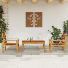 3 Piece Garden Lounge Set Solid Wood Acacia 2x chair + table