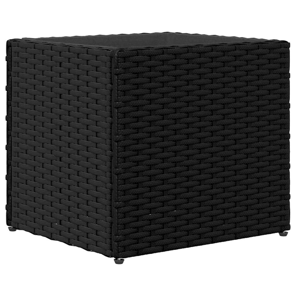 Garden Planters Poly Rattan 2 pcs Depth 30 cm Black 36 cm