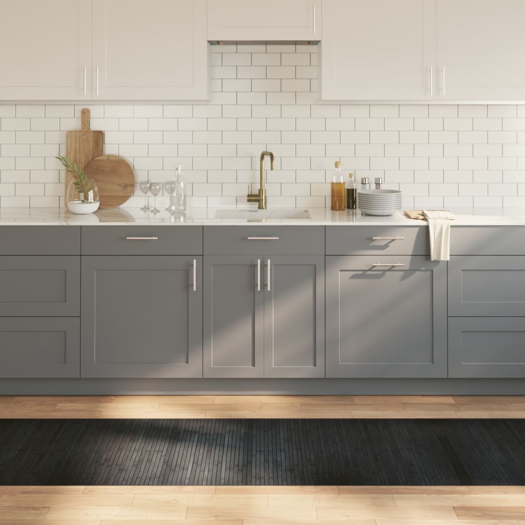 vidaXL Rug Rectangular Grey 70x400 cm Bamboo 1