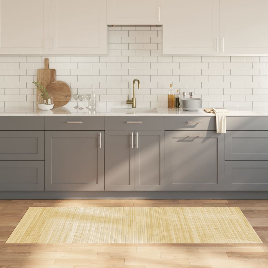 vidaXL Rug Rectangular Light Nature 80x200 cm Bamboo 1