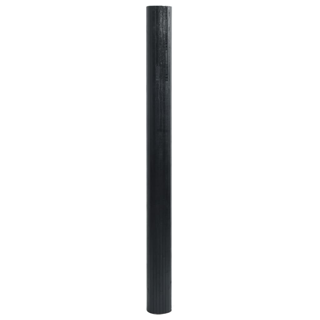 vidaXL Rug Rectangular Black 100x200 cm Bamboo 3
