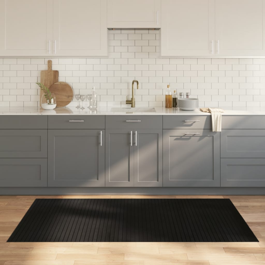 vidaXL Rug Rectangular Black 100x200 cm Bamboo 1