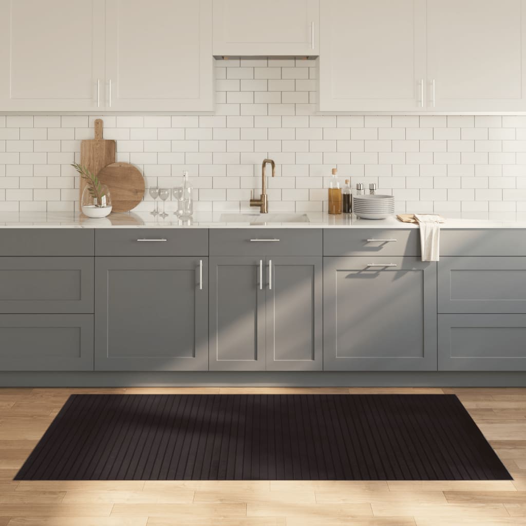 vidaXL Rug Rectangular Dark Brown 100x200 cm Bamboo 1