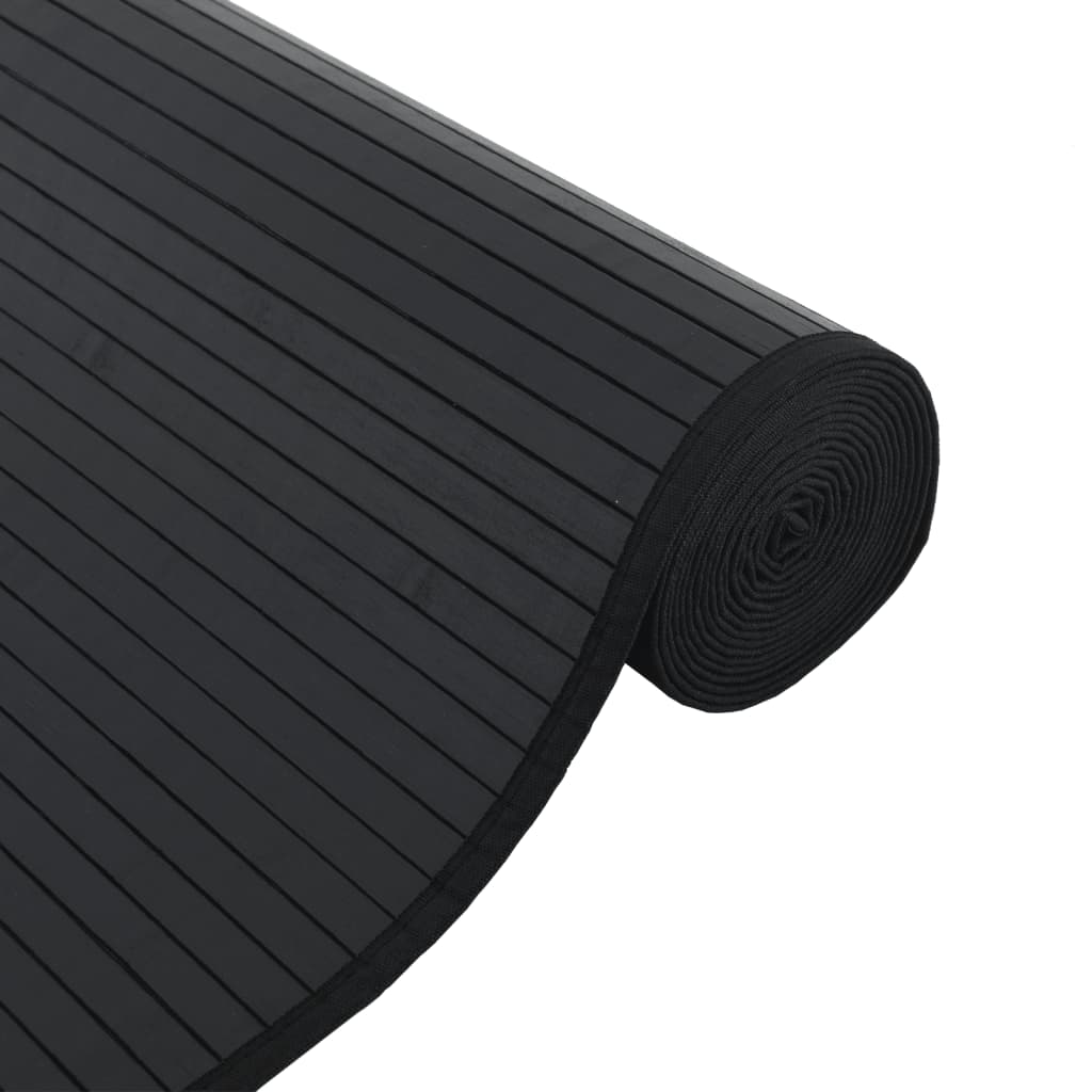 vidaXL Rug Rectangular Black70x300 cm Bamboo 4