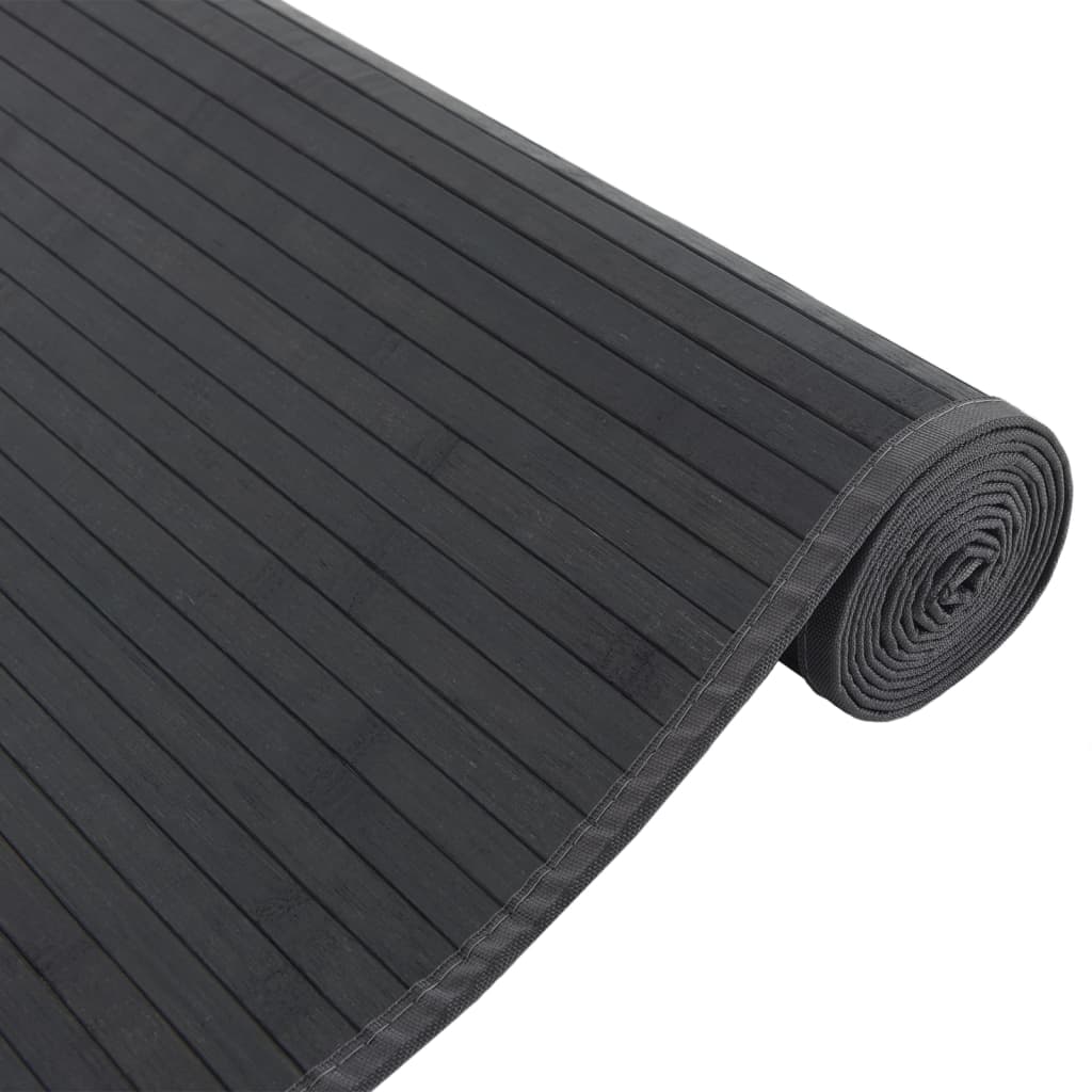 vidaXL Rug Rectangular Black80x300 cm Bamboo 4