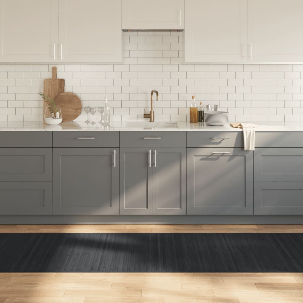 vidaXL Rug Rectangular Grey80x300 cm Bamboo 1