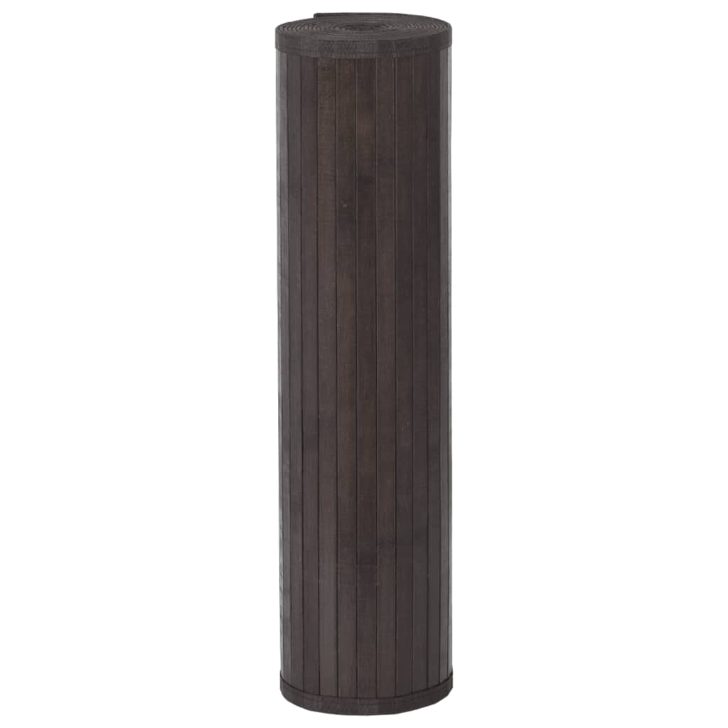 Rug Rectangular Bamboo Width 80 cm Dark brown 400 cm