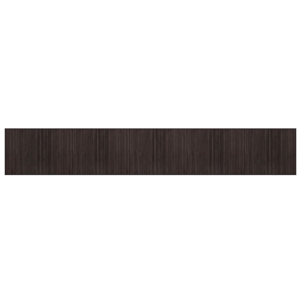 Rug Rectangular Bamboo Width 80 cm Dark brown 500 cm