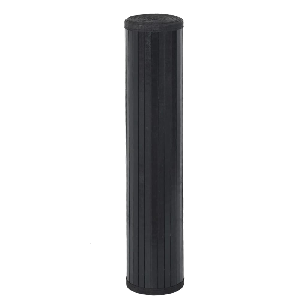 vidaXL Rug Rectangular Black100x200 cm Bamboo 3