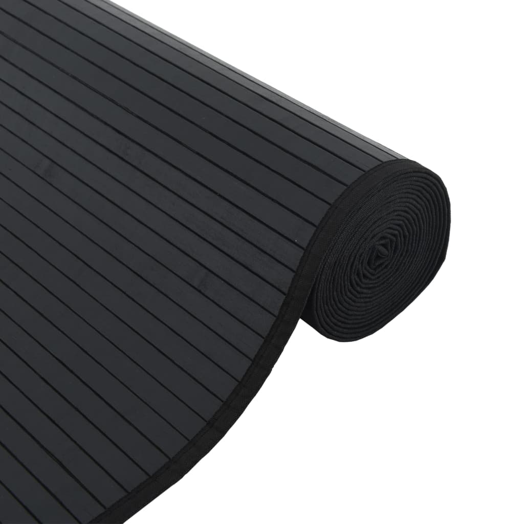 vidaXL Rug Rectangular Black100x200 cm Bamboo 4