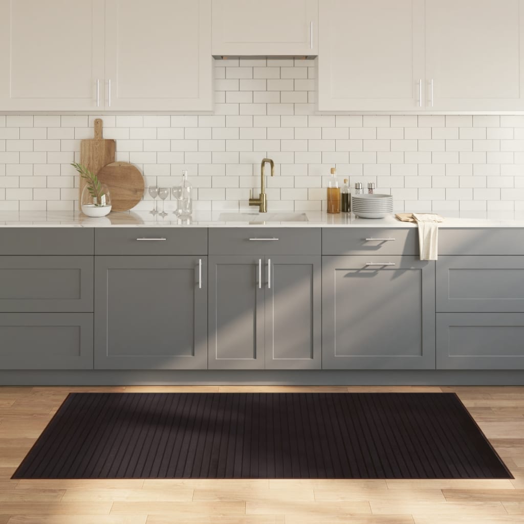 vidaXL Rug Rectangular Dark Brown100x200 cm Bamboo 1