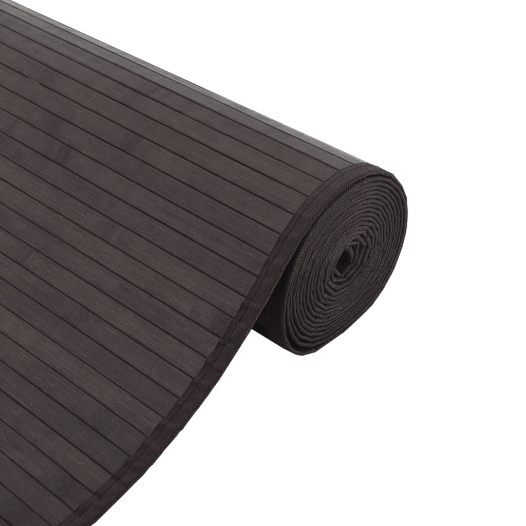 vidaXL Rug Rectangular Dark Brown100x300 cm Bamboo 4