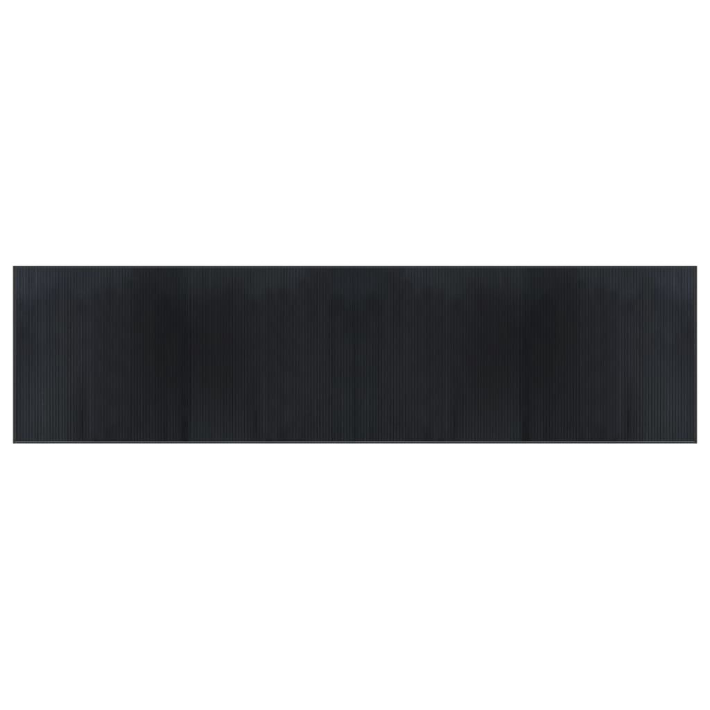vidaXL Rug Rectangular Black100x400 cm Bamboo 2