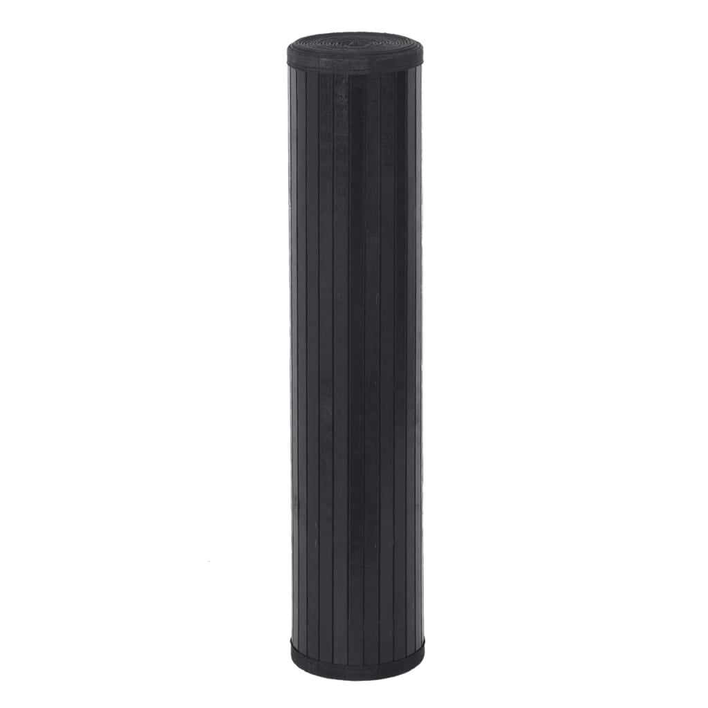vidaXL Rug Rectangular Black100x400 cm Bamboo 3
