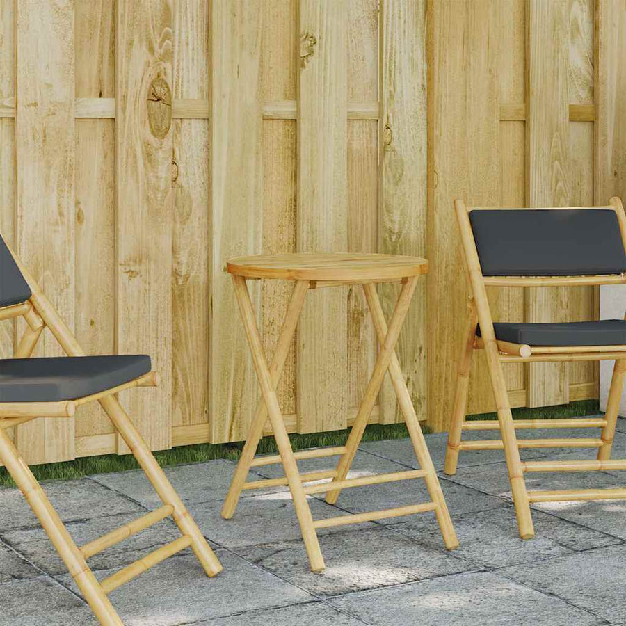 vidaXL Folding Garden Table Ø55x75 cm Bamboo 1