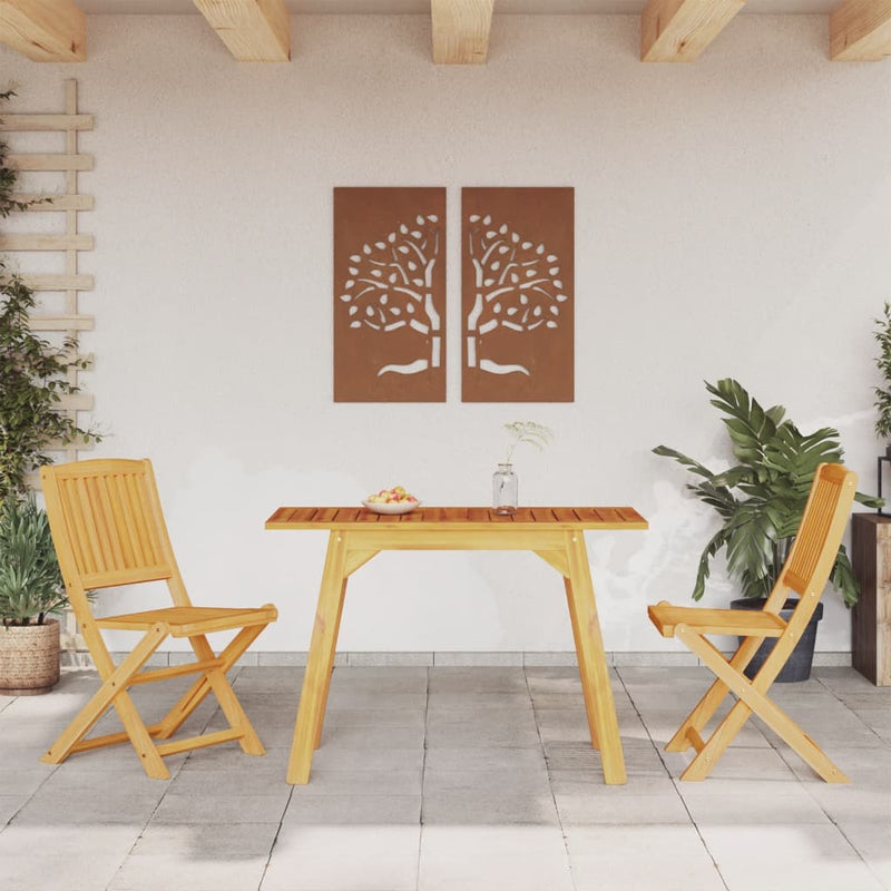 Juego de comedor de jardín de 3 piezas de madera maciza de acacia