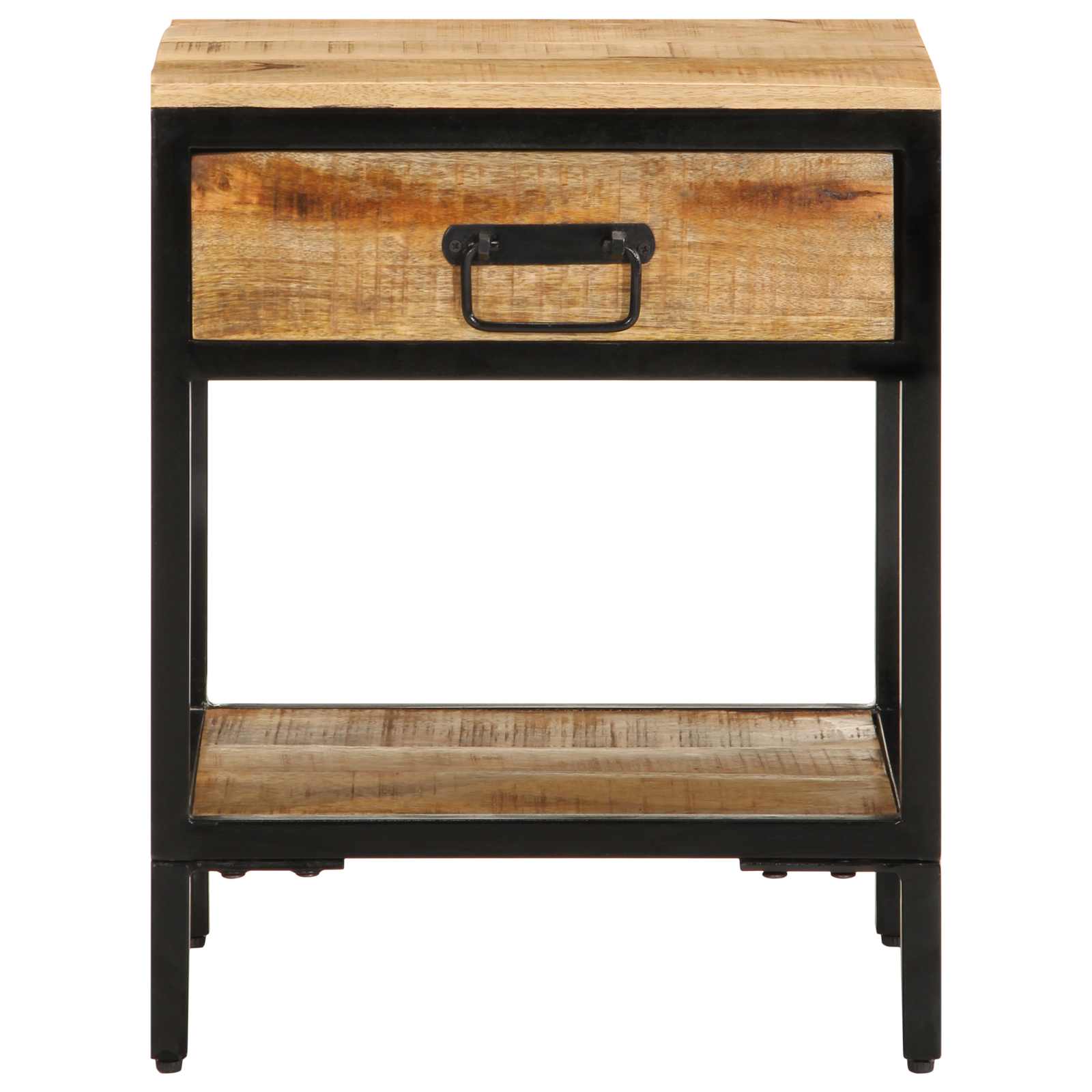vidaXL Bedside Table Brown 40 x 35 x 50 cm Solid Mango Wood and Metal 5