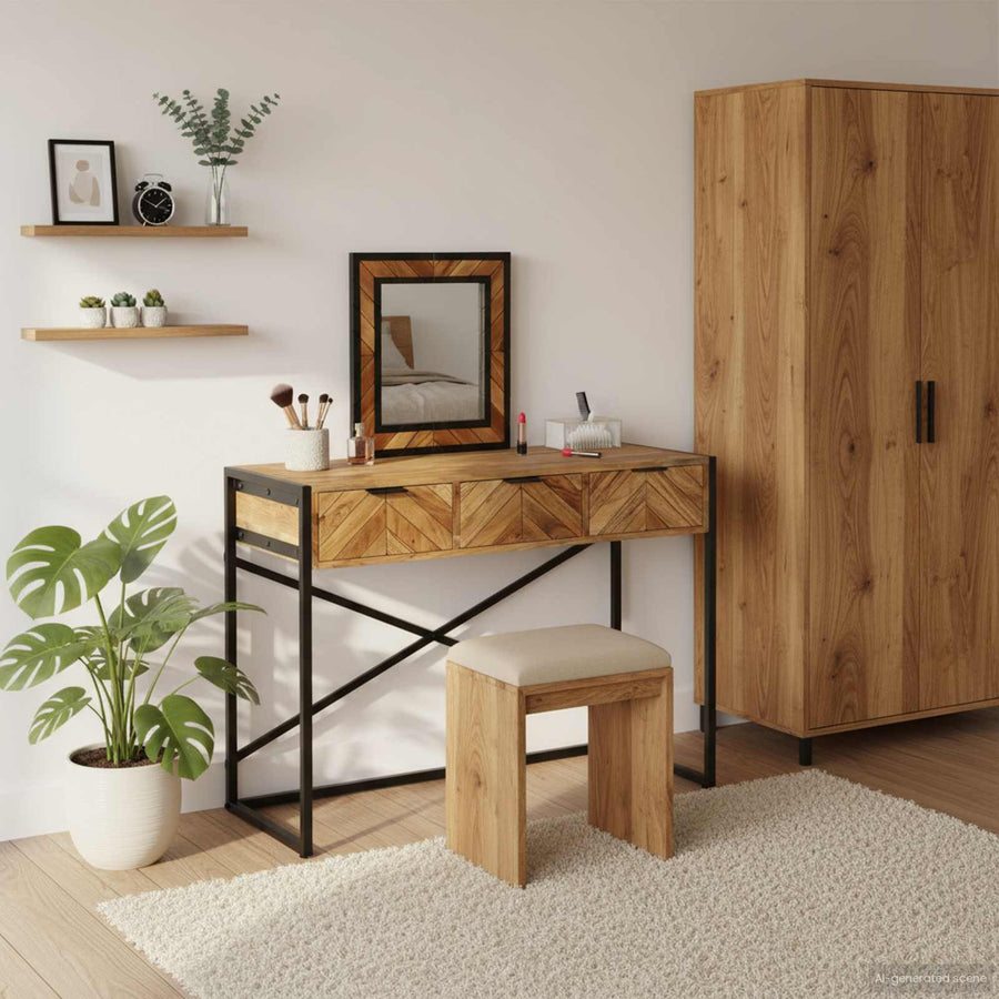 vidaXL Dressing Table Brown 100 x 40 x 120 cm Solid Acacia Wood 1