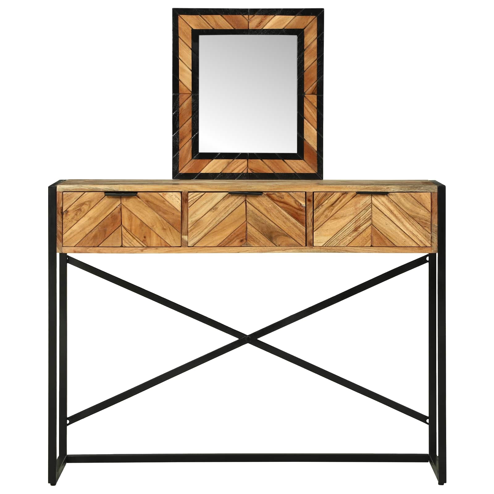 vidaXL Dressing Table Brown 100 x 40 x 120 cm Solid Acacia Wood 6