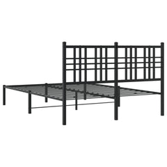 Metal Bed Frame without Mattress with Headboard Black 120 cm 200 cm