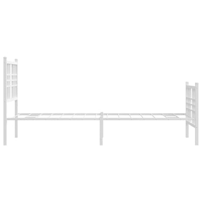 Metal Bed Frame with Headboard and Footboard White 80x200 cm