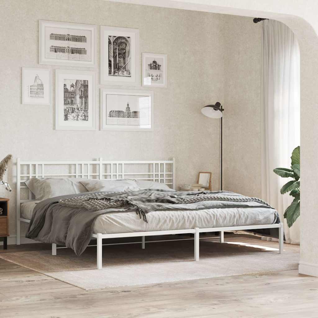 vidaXL Metal Replace Headboard White 180cm 3