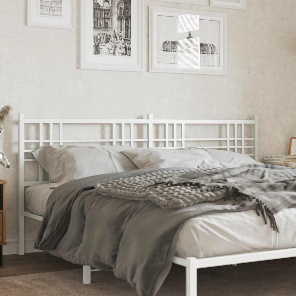 vidaXL Metal Replace Headboard White 180cm 1