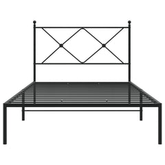 vidaXL Metal Bed Frame without Mattress with Headboard Black 100x200cm 4