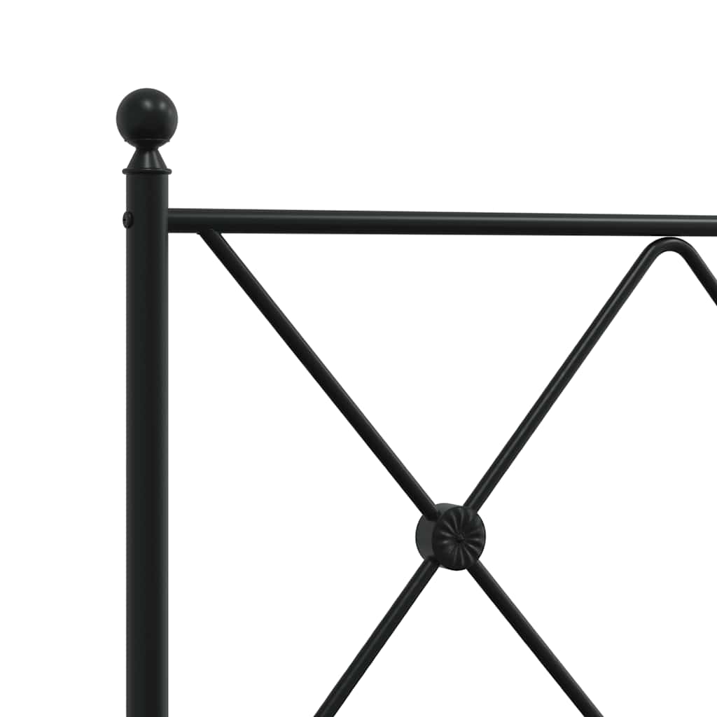 vidaXL Metal Replace Headboard Black 90cm 5