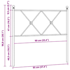 vidaXL Metal Replace Headboard Black 90cm 6