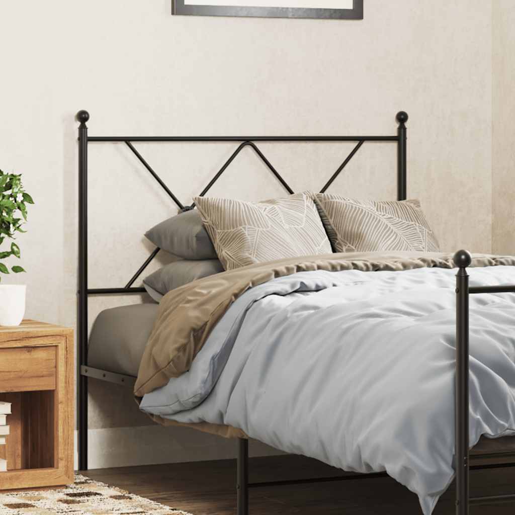 vidaXL Metal Replace Headboard Black 90cm 1