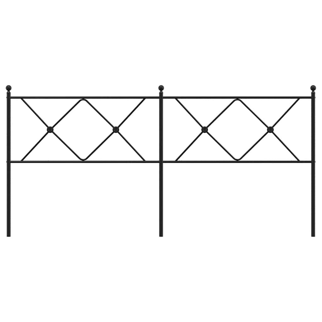 vidaXL Metal Replace Headboard Black 180cm 4