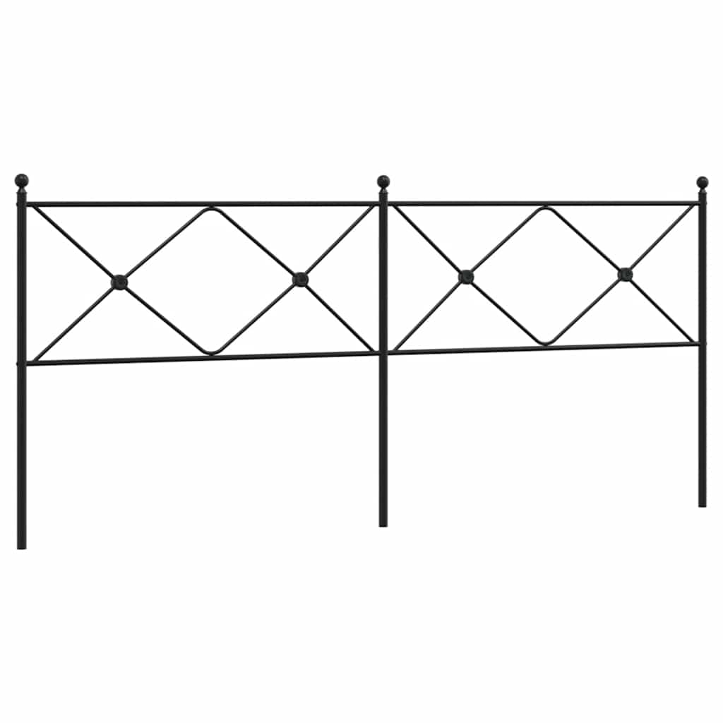 vidaXL Metal Replace Headboard Black 193cm 2