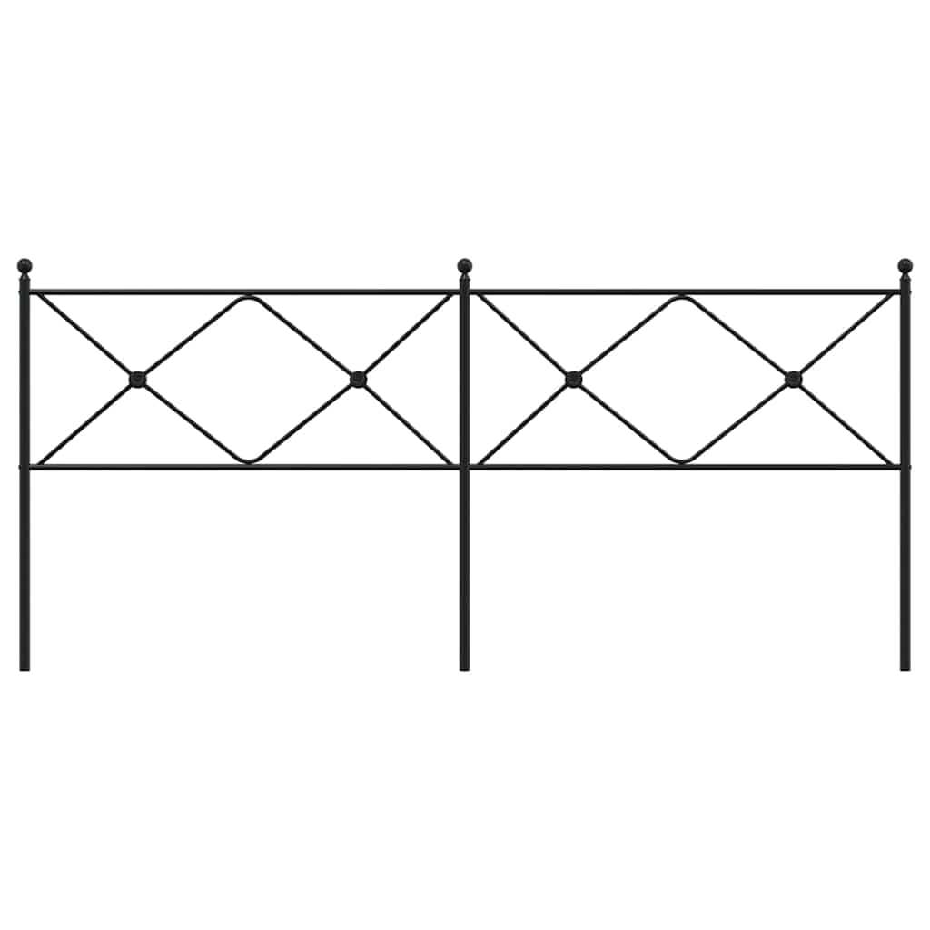 vidaXL Metal Replace Headboard Black 193cm 4