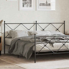 vidaXL Metal Replace Headboard Black 193cm 1