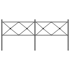 vidaXL Metal Replace Headboard Black 200cm 4