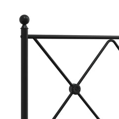 vidaXL Metal Replace Headboard Black 200cm 5