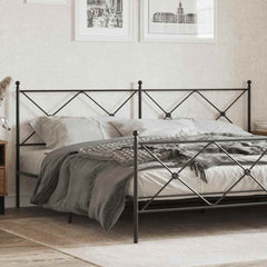 vidaXL Metal Replace Headboard Black 200cm 1