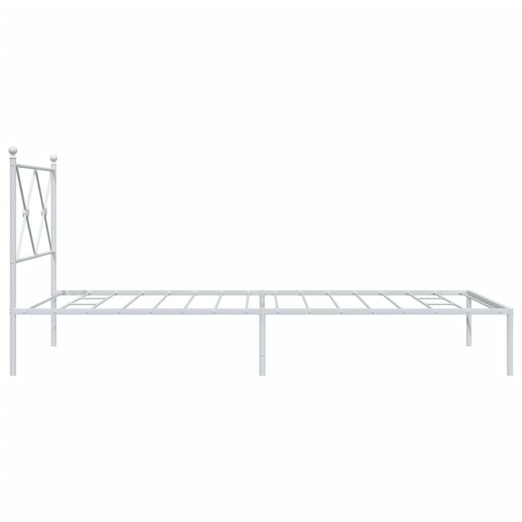 vidaXL Metal Bed Frame without Mattress with Headboard White 100x200cm 5