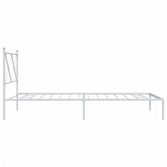 vidaXL Metal Bed Frame without Mattress with Headboard White 100x200cm 5