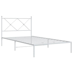 vidaXL Metal Bed Frame without Mattress with Headboard White 107x203cm 3