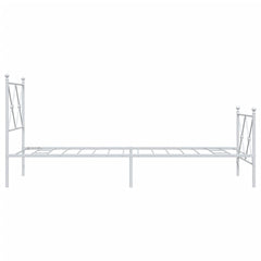 vidaXL Metal Bed Frame without Mattress with Footboard White 80x200cm 5