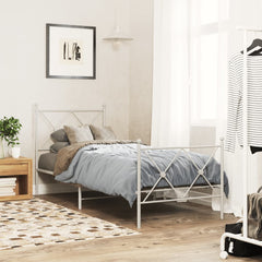 Metal Bed Frame without Mattress with Footboard with headboard & footboard White 80 cm 200 cm