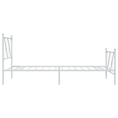 vidaXL Metal Bed Frame without Mattress with Footboard White 90x200cm 5
