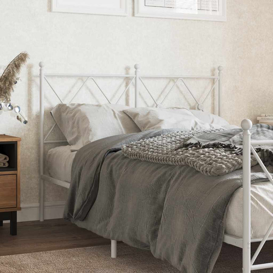 vidaXL Metal Replace Headboard White 120cm 1